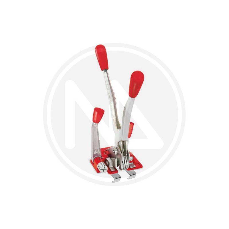 STRAPPING TOOL WITH STIRRUP FOR POLYPROPYLENE STRAPPINGS