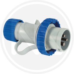 INDUSTRIAL straight PLUG 2p + e ip 67 blue with quick coupling