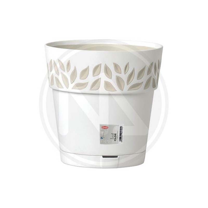 "CLOE" VASE WITH WATER RESERVE WHITE
