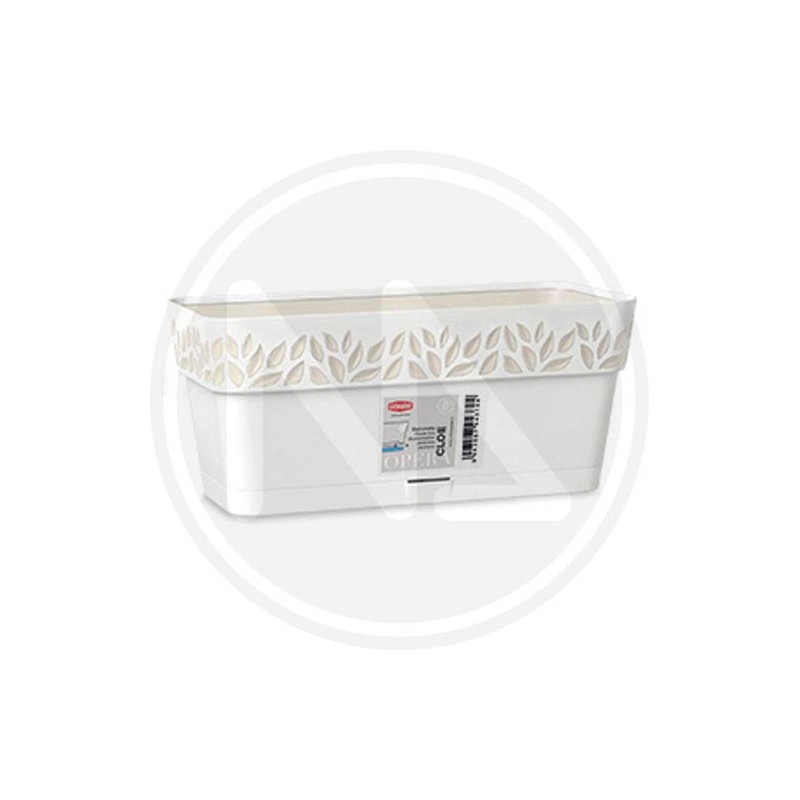 "CLOE" white BALCONY VASE WITH WATER RESERVE