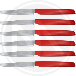 COLTELLI DA TAVOLA COLORE ROSSO 6 PZ