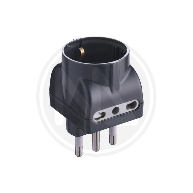 TRIPLE ADAPTER 16A SCHUKO SOCKET GRAY