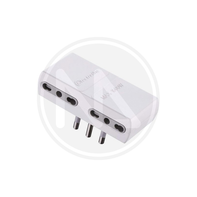 quadruple flat adapter 10/16A white