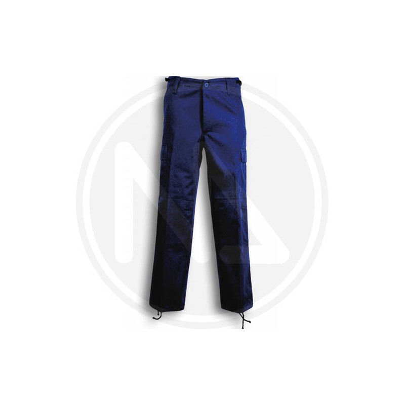 WORK PANTS MULTIPOCKET IN BLU COTTON