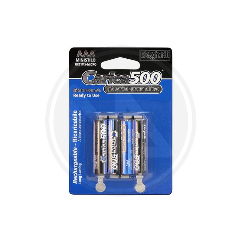 BATTERY CHARGER + RECHARGEABLE BATTERIES "CARICA500 2+2" BEGHELLI