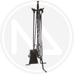 WROUGHT IRON FIREPLACE SET "ORVINO"