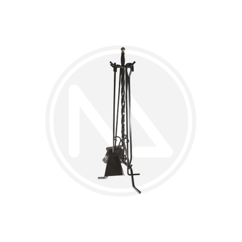 WROUGHT IRON FIREPLACE SET "ORVINO"