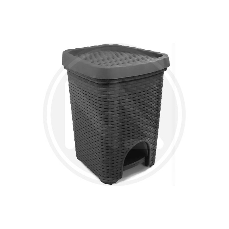 PEDAL BIN in ANTRACITE rattan 16 lt.