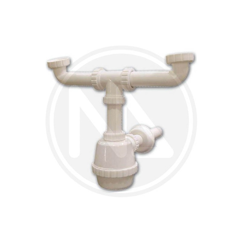 FLASK TRAP FOR SINK in 2-WAY polypropylene