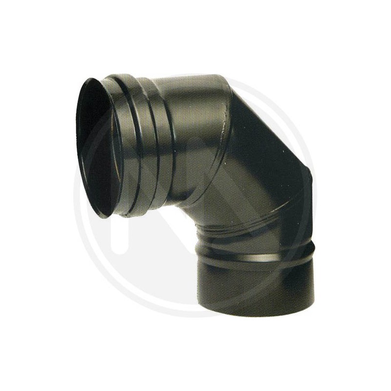 BLACK STAINLESS STEEL PIPE WITH A 90 ° BEND FOR PELLET STOVE