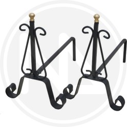 WINGS WOODS HOLDER FOR WROUGHT IRON FIREPLACE 2 PCS. "AREZZO"