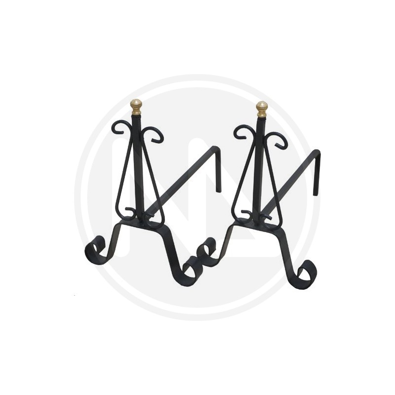 WINGS WOODS HOLDER FOR WROUGHT IRON FIREPLACE 2 PCS. "AREZZO"
