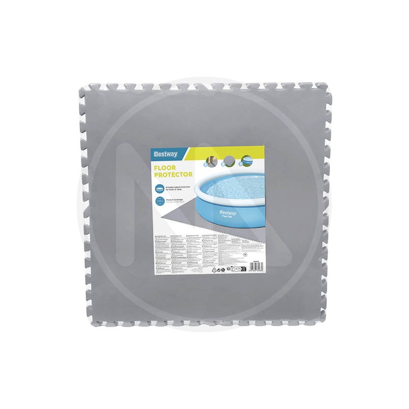 GREEN POLYETHILENE TILE FOR POOL CF. 9 PCS.