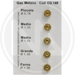 METANO GAS KITCHEN NOZZLES kit 5 pcs.
