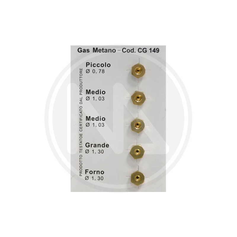 METANO GAS KITCHEN NOZZLES kit 5 pcs.