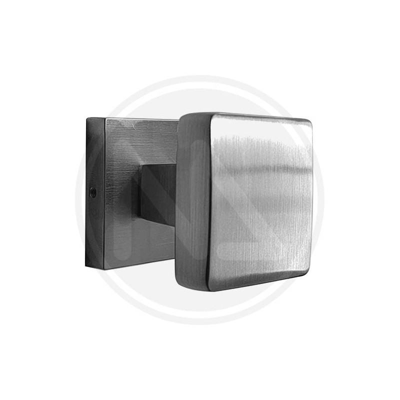 SQUARE KNOB IN SATIN CHROME BRASS "NERANO"