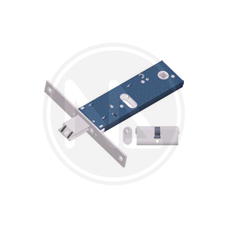 LOCK FOR BANDS WITH CYLINDER 54 mm AND ADJUSTABLE LATCH OMEC