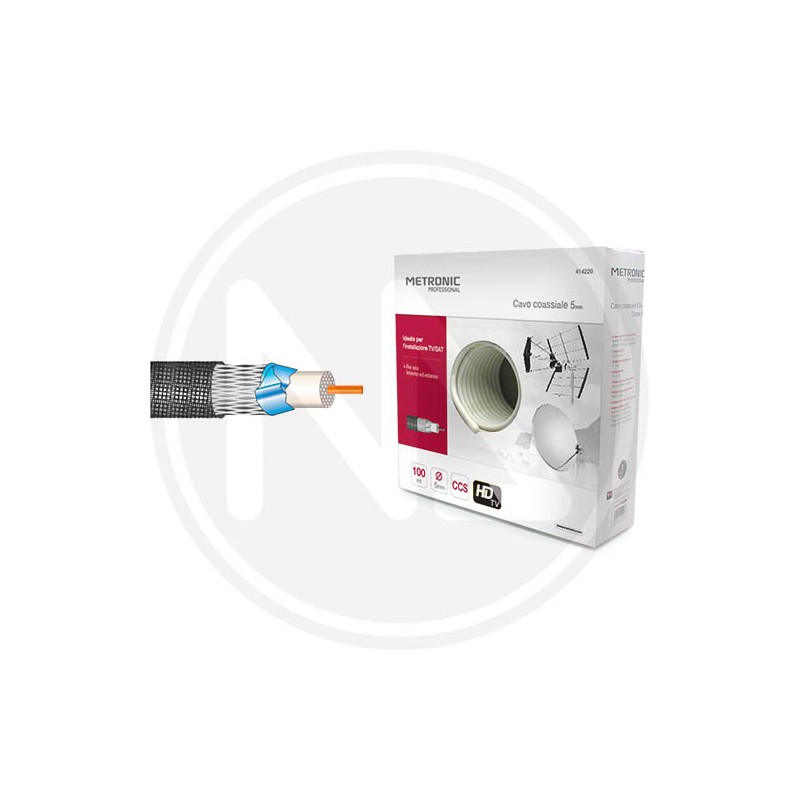 COAXIAL TV cable on reel 100 MT.