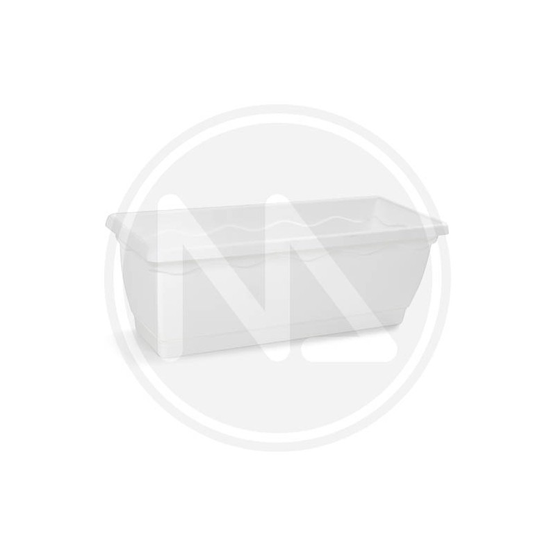 flower rectangular pot white