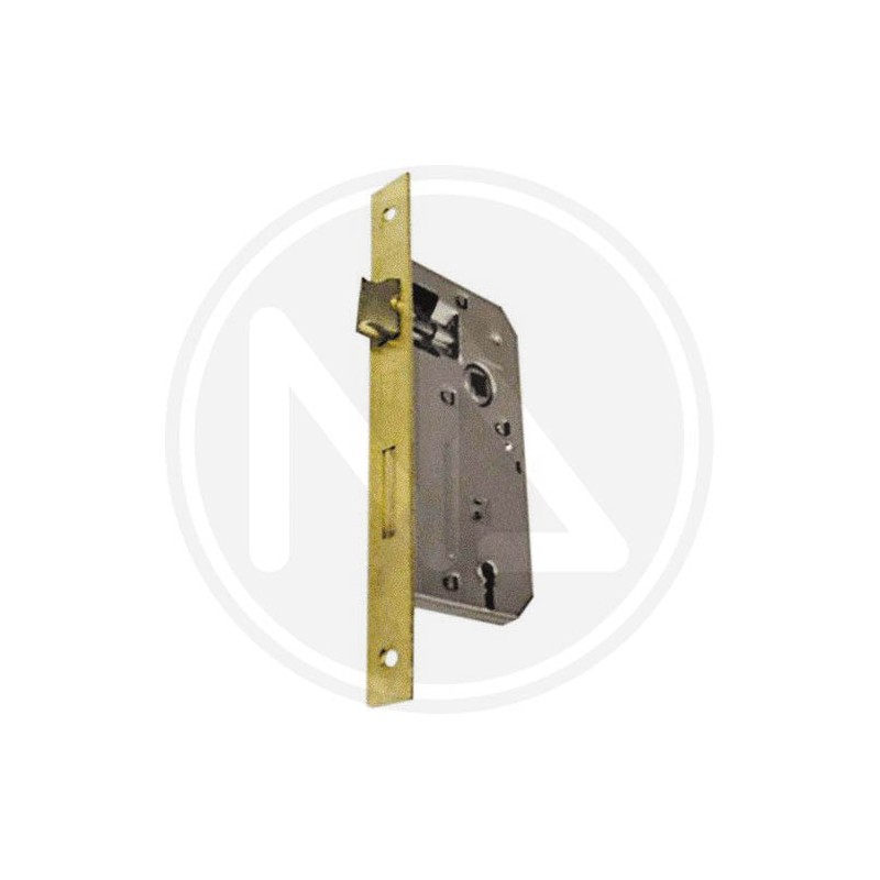 mortice version square border brass plated patent lock BONAITI