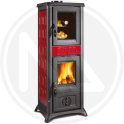 STUFA A LEGNA CON FORNO "GEMMA FORNO 5.0" BORDEAUX NORDICA