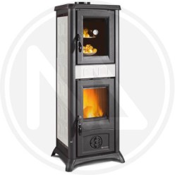 STUFA A LEGNA CON FORNO "GEMMA FORNO 5.0" BIANCA NORDICA