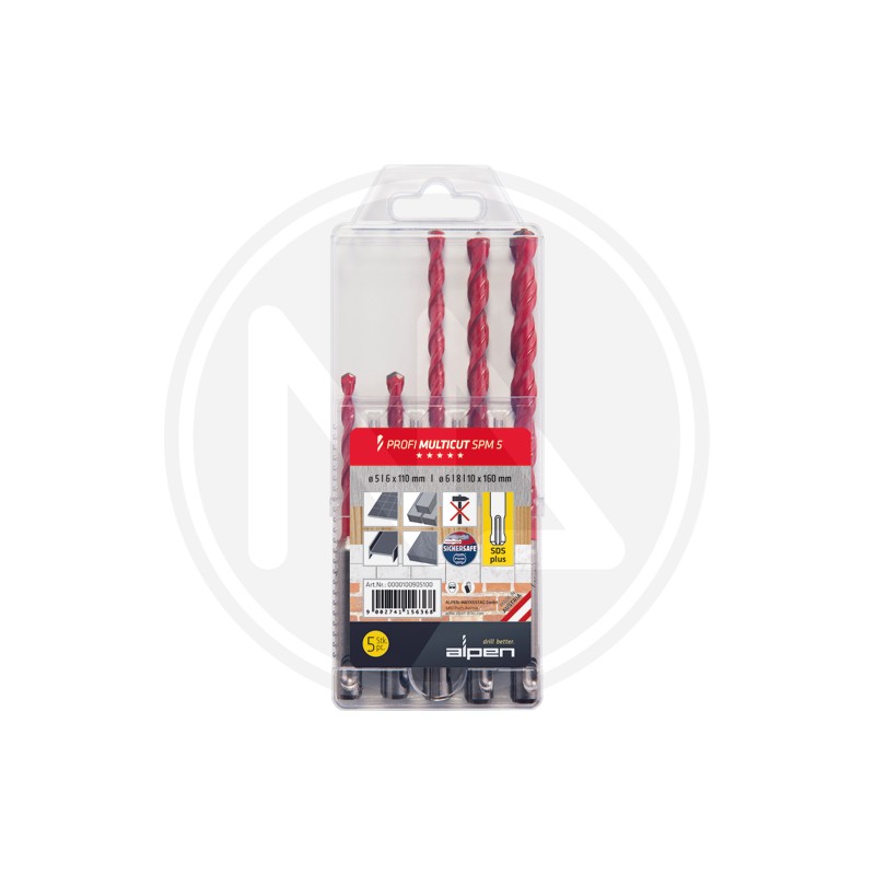 universal SET drills "PROFI MULTICUT SPM 5 SDS PLUS" alpen