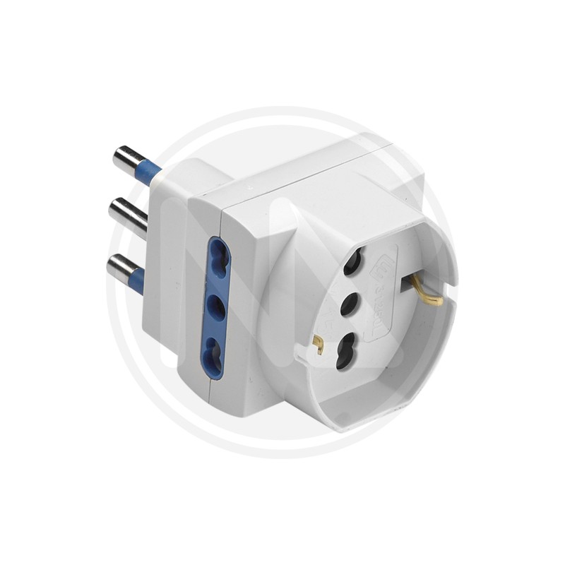 SPACE SAVING ADAPTER 16A WHITE SCHUKO SOCKET p40 MAURER
