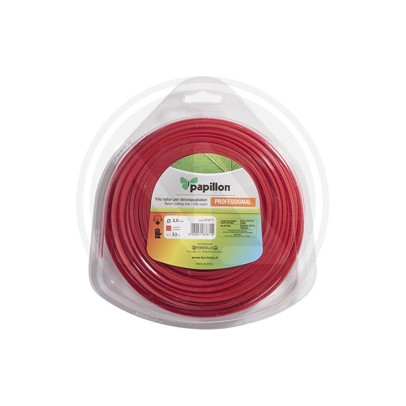 square nylon cutting line for brush cutters "professional" papillon - CF. BLISTER