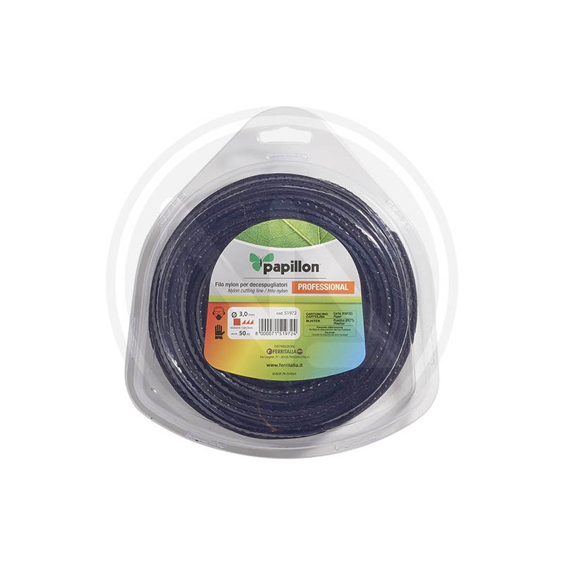 SQUARE NYLON CUTTING LINE FOR BRUSH CUTTERS "SEGHETTATO" PAPILLON
