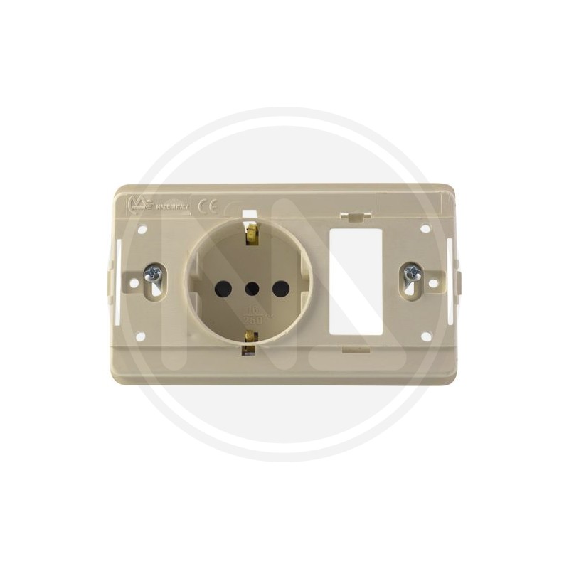 SCHUKO SOCKET + 1P EMPTY basic line "VENUS" MAURER