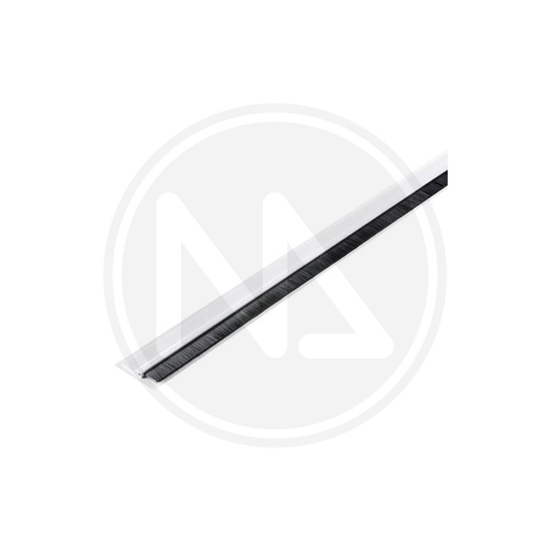 WHITE rigid draught excluder with brush for the bottom of the door maurer