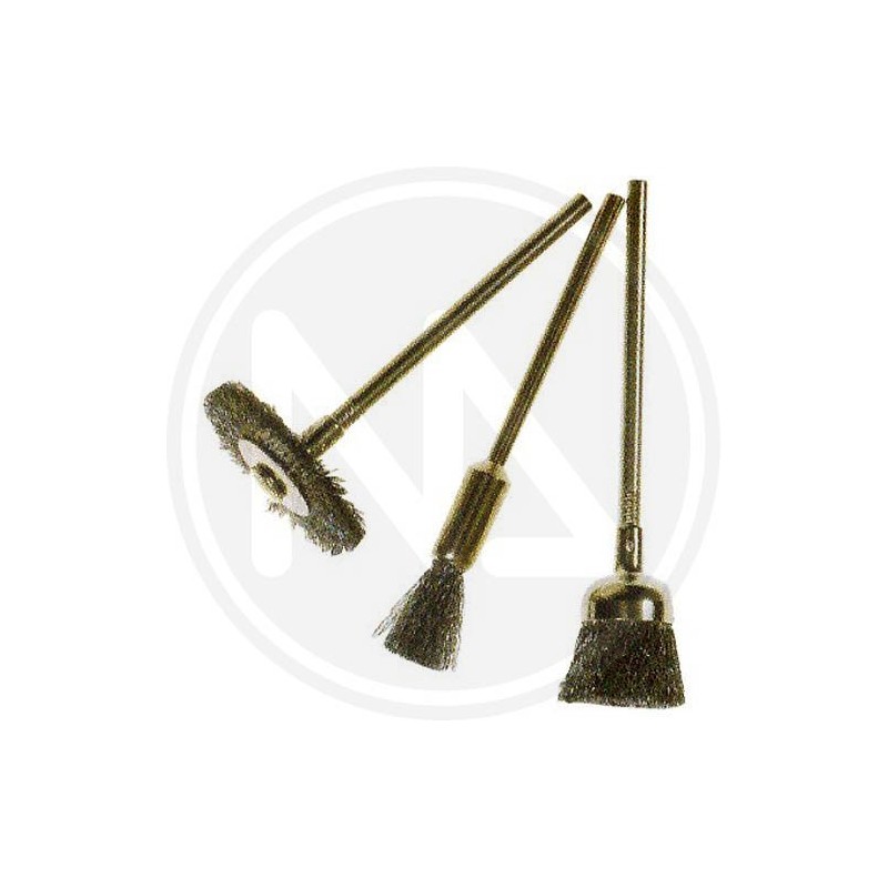 mini brushes  steel wire  with shank  3 pcs poggi