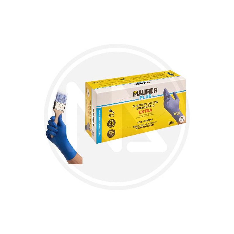disposable latex gloves "extrA 50 pz." maurer PLUS