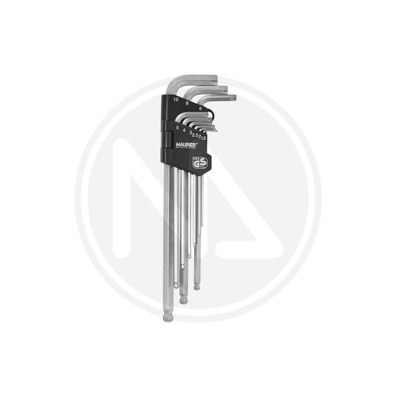 hexagonal long keys in sets 9 pieces "mod. exit" maurer plus