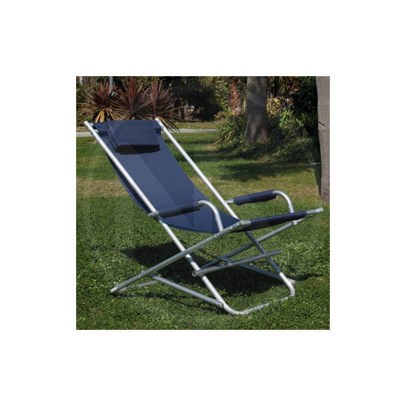 aluminium swinging deckchair with wings papillon