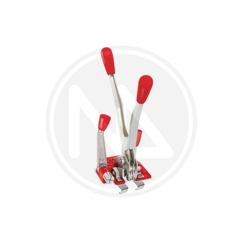 STRAPPING TOOL WITH STIRRUP FOR POLYPROPYLENE STRAPPINGS