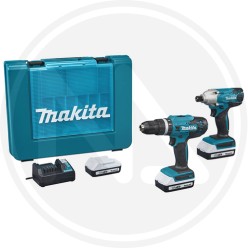 TRAPANO PERCUSSIONE + AVVITATORE A BATTERIA "DK18922A01" MAKITA
