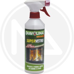 detergente SPRAY per stufe e camini "supervetro" diavolina
