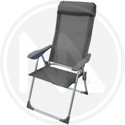 ALUMINIUM DECKCHAIR WITH ARMRESTS AND FOLDING CUSHION blu "GIULIA"