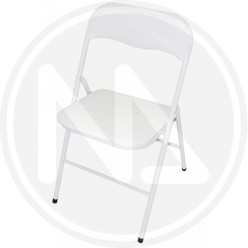 FOLDING CHAIR in STEEL and WHITE PVC