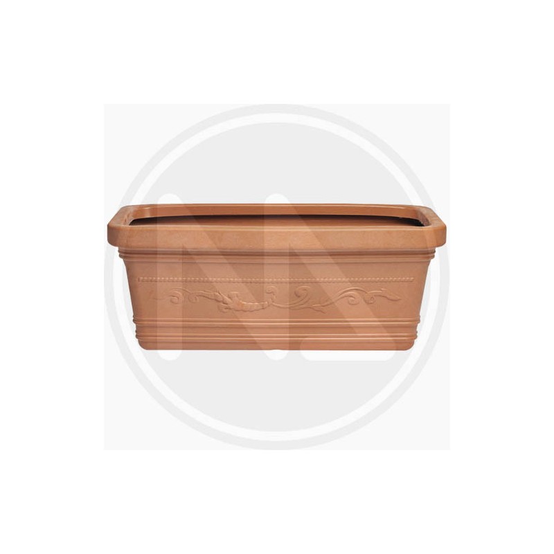 FLOWER RECTANGULAR POT MAXI FESTOONED "TERRACOTTA"