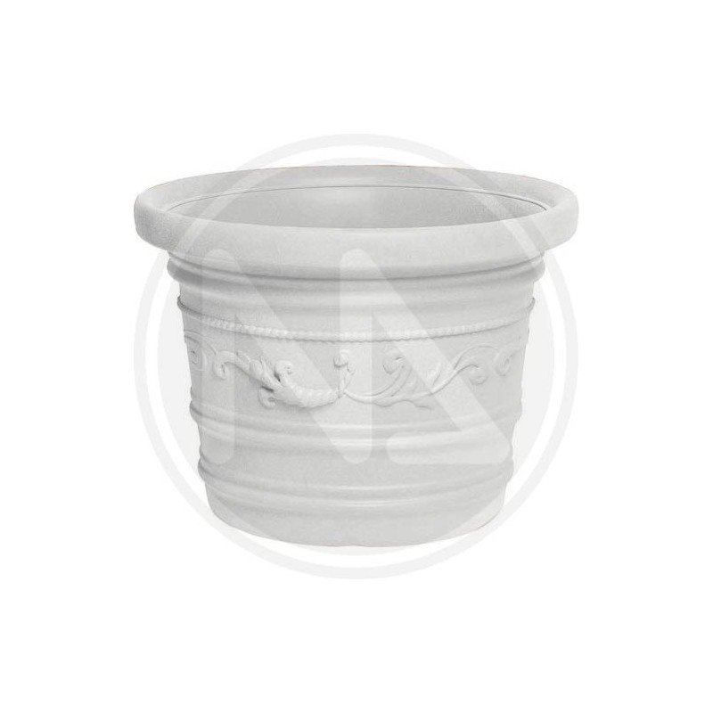 round FESTOONED FLOWER POT "bianco"