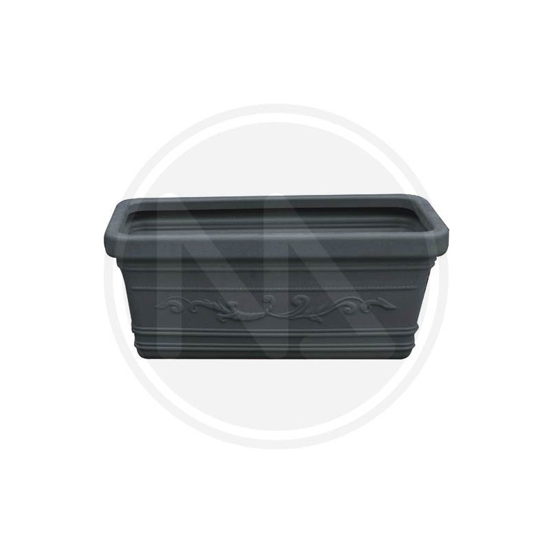 FLOWER RECTANGULAR POT MAXI FESTOONED "ANTRACITE"