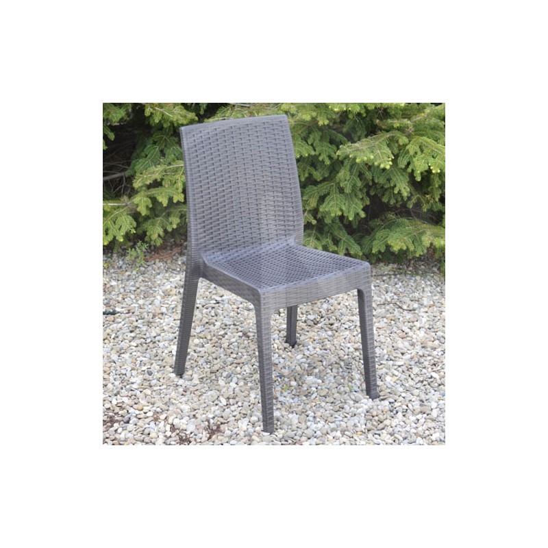 CHARCOAL RESIN RATTAN STYLE CHAIR "SELENE"