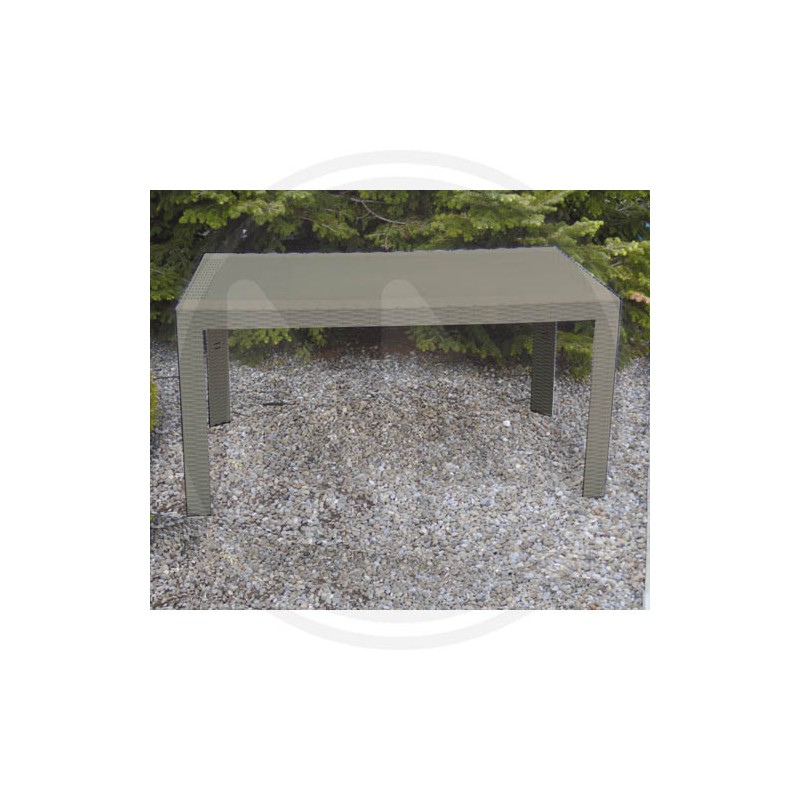 DOVE-GREY RESIN RATTAN STYLE TABLE "URANO"