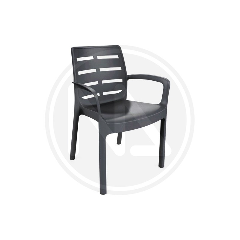 CHARCOAL RESIN ARMCHAIR "FORMICA"