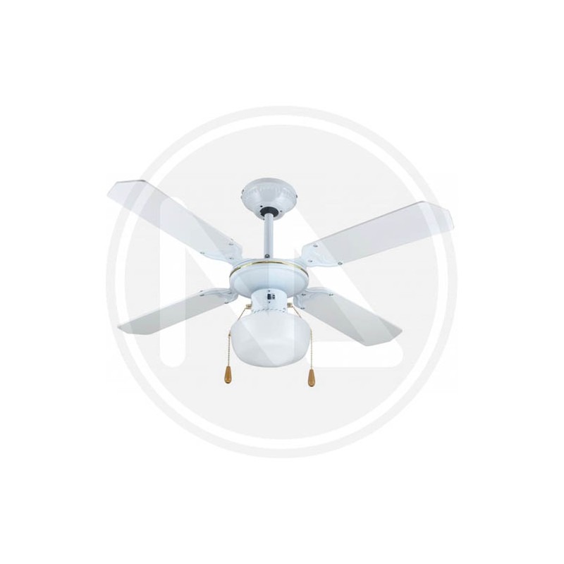 CEILING FAN 4 BLADES WITH LIGHT reversible "ZFS9107B" zephir