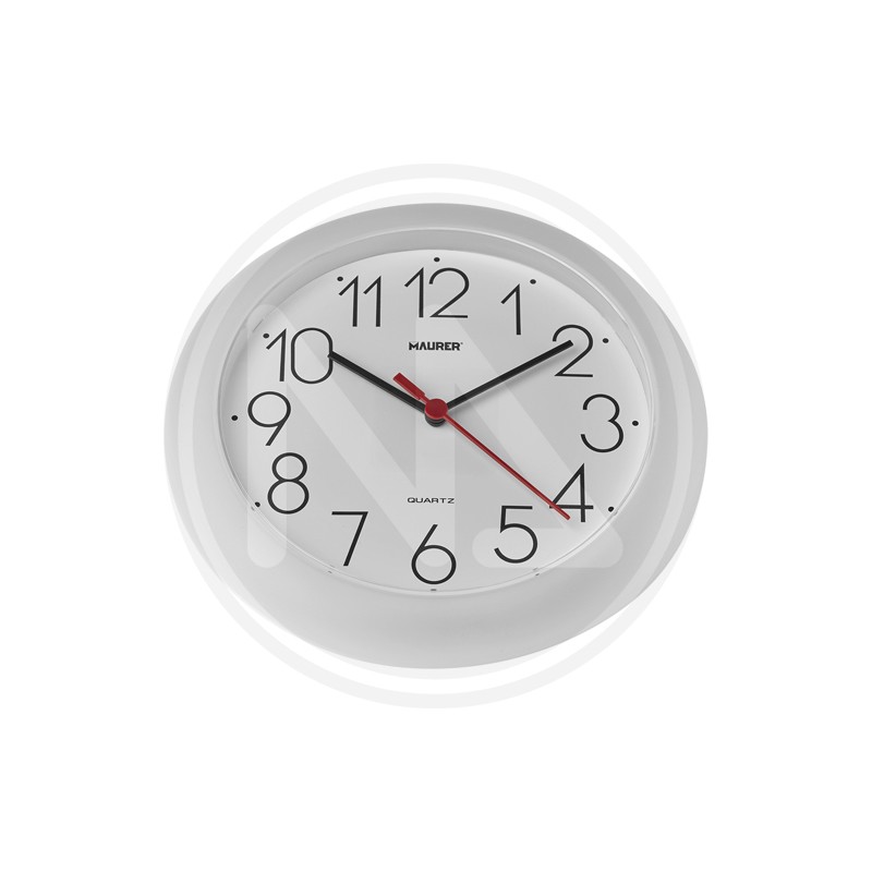 WHITE PLASTIC WALL CLOCK MAURER