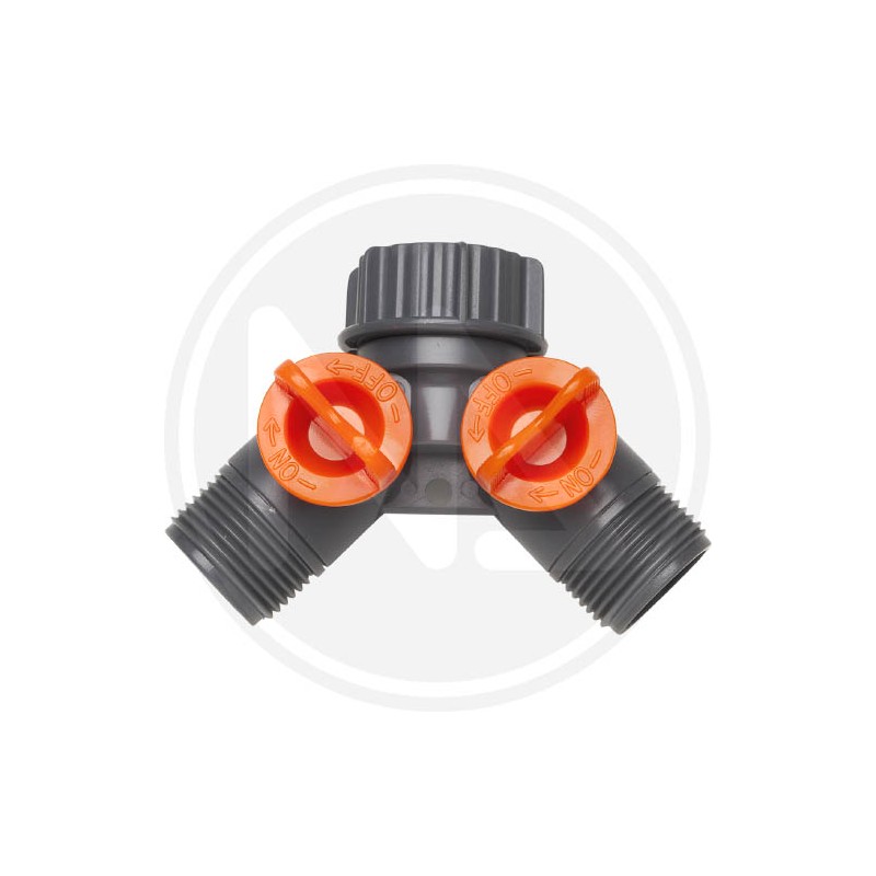 presa a doppio rubinetto maschio IN PVC papillon